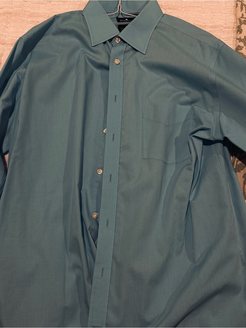 Stafford Teal Dress Shirt with Point Collar